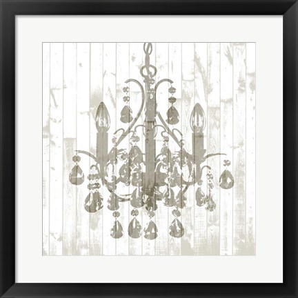 Framed Shiplap Chandelier I Print