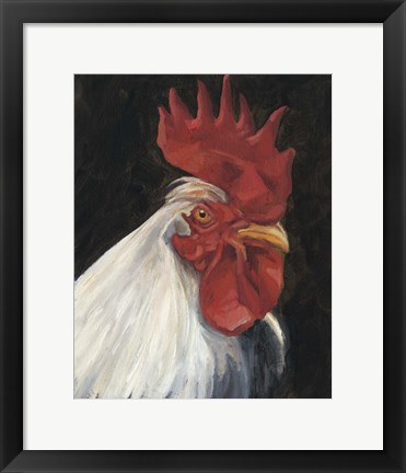 Framed Rooster Portrait I Print