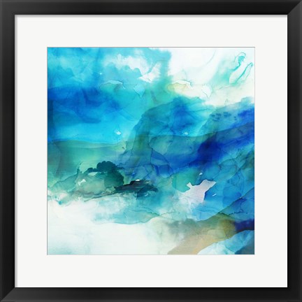 Framed Ephemeral Blue I Print