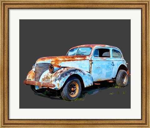 Framed Rusty Car I Print