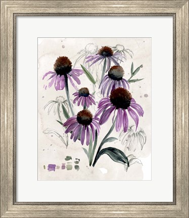 Framed Purple Wildflowers II Print