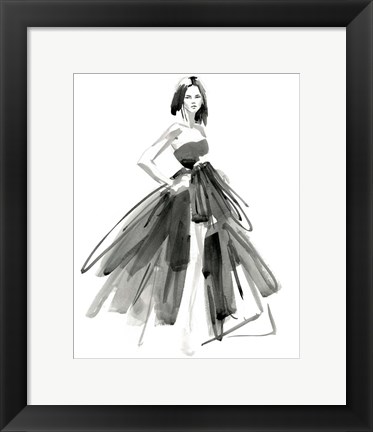 Framed Gestural Evening Gown I Print