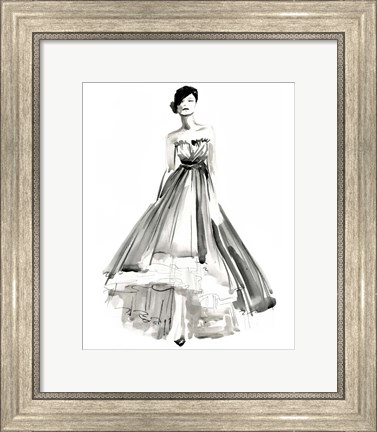 Framed Gestural Evening Gown II Print