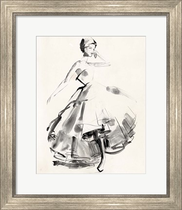 Framed Vintage Costume Sketch II Print