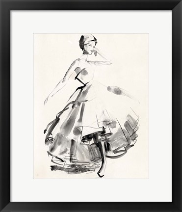 Framed Vintage Costume Sketch II Print