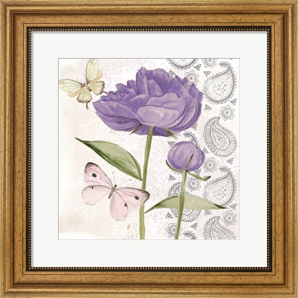 Framed Flowers &amp; Lace IV Print