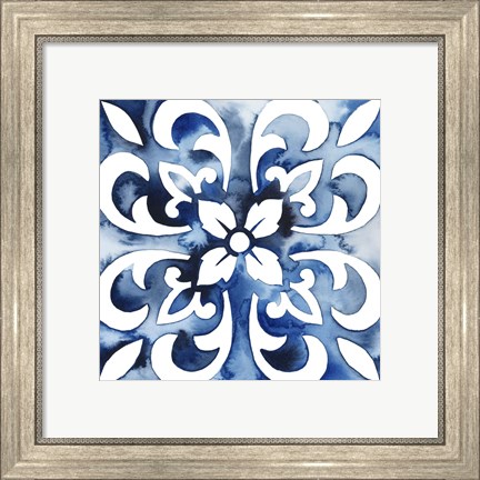 Framed Cobalt Tile II Print