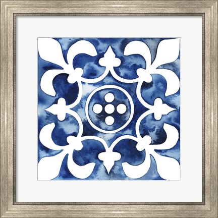 Framed Cobalt Tile III Print