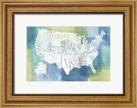 Framed Patchwork USA Print