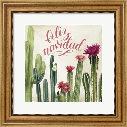 Framed Christmas Cactus I Print