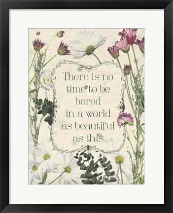 Framed Pressed Floral Quote I Print