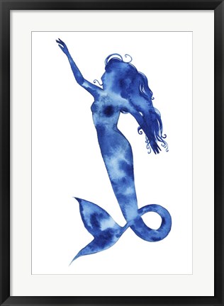 Framed Blue Sirena I Print