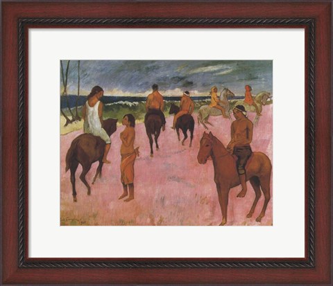 Framed Riders on the Beach, 1902 Print