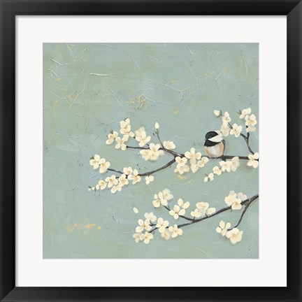 Framed Chickadee &amp; Dogwood I Print