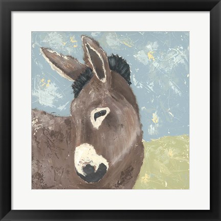 Framed Farm Life-Donkey Print