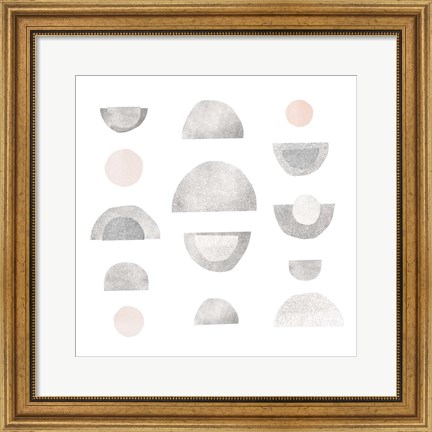 Framed Half Circles II Print