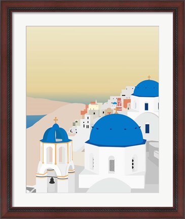 Framed Travel Europe--Santorini Print