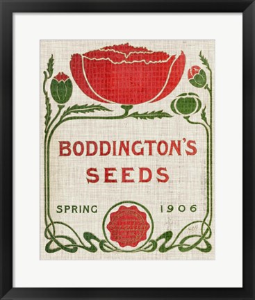 Framed Flower Seed Packs III Print