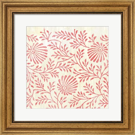 Framed Weathered Patterns in Red VII Print