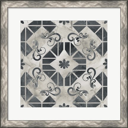 Framed Neutral Tile Collection VI Print