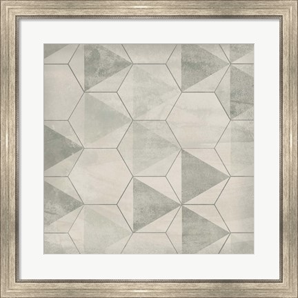 Framed Hexagon Tile IX Print
