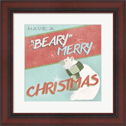 Framed Retro Christmas II Print