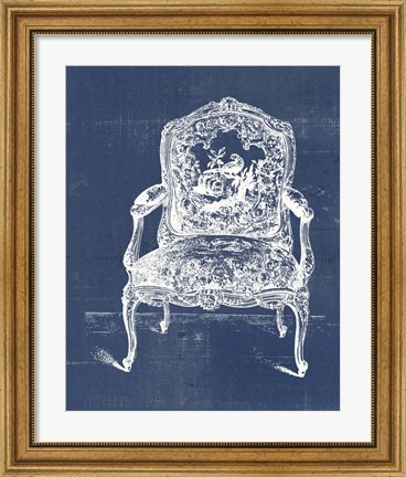 Framed Antique Chair Blueprint V Print