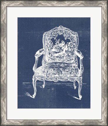 Framed Antique Chair Blueprint V Print