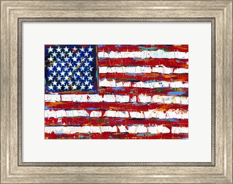 Framed Dramatic Stars &amp; Stripes Print