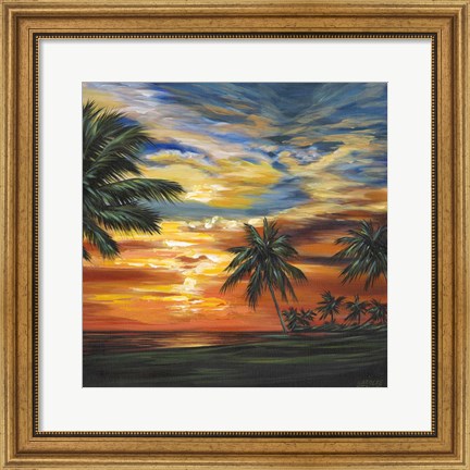 Framed Stunning Tropical Sunset II Print