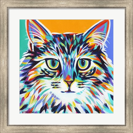 Framed Dramatic Cats I Print