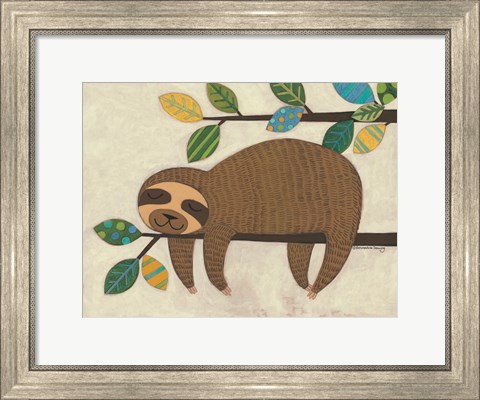 Framed Sleeping Sloth Print