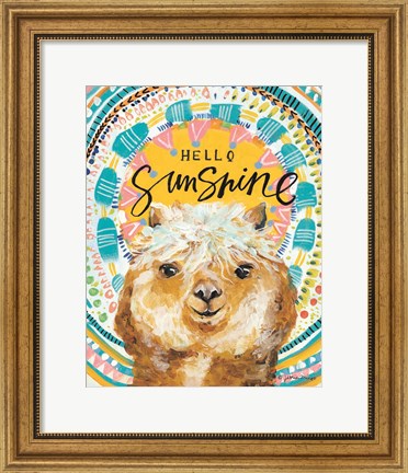 Framed Hello Sunshine Llama Print