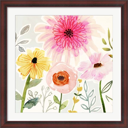 Framed Floral Pop II Print