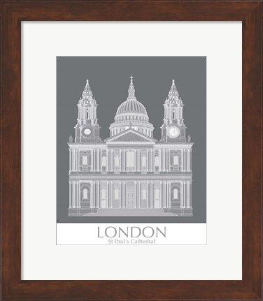 Framed London St Pauls Monochrome Print