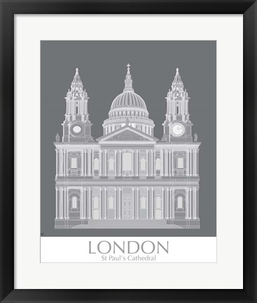 Framed London St Pauls Monochrome Print