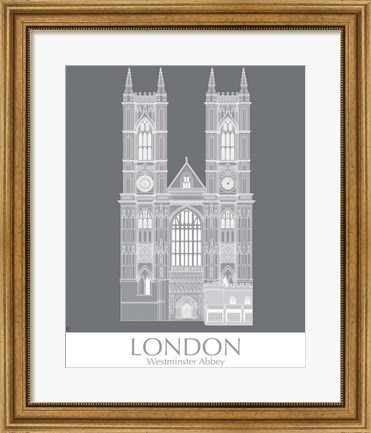 Framed London Westminster Abbey Monochrome Print