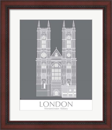 Framed London Westminster Abbey Monochrome Print