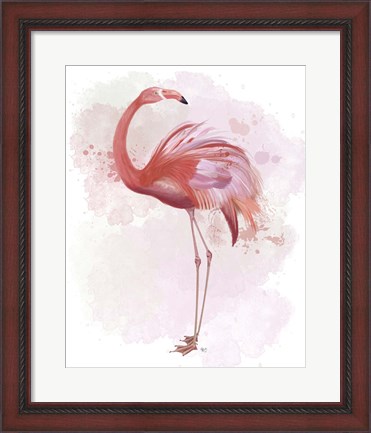 Framed Fluffy Flamingo 3 Print