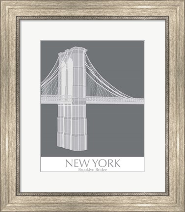 Framed New York Brooklyn Bridge Monochrome Print