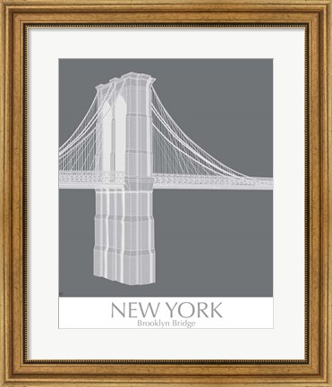 Framed New York Brooklyn Bridge Monochrome Print