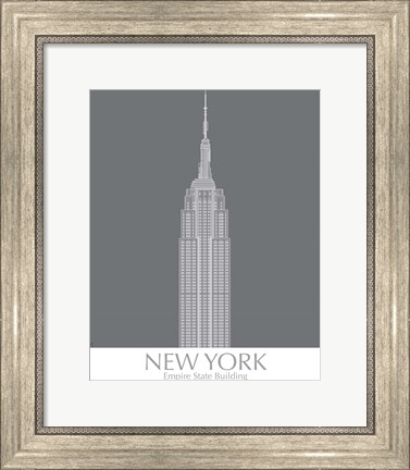 Framed New York Empire State Building Monochrome Print