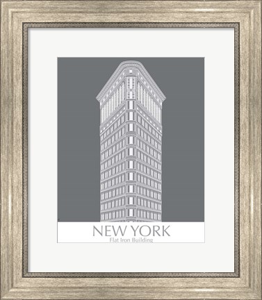 Framed New York Flat Iron Building Monochrome Print