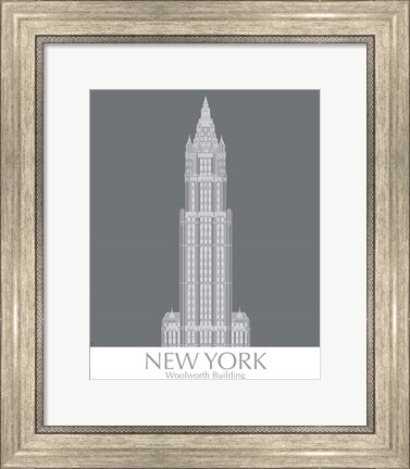 Framed New York Woolworth Building Monochrome Print