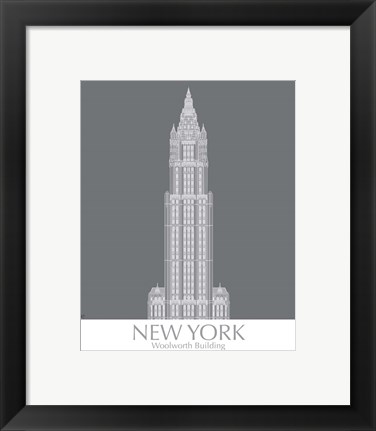 Framed New York Woolworth Building Monochrome Print