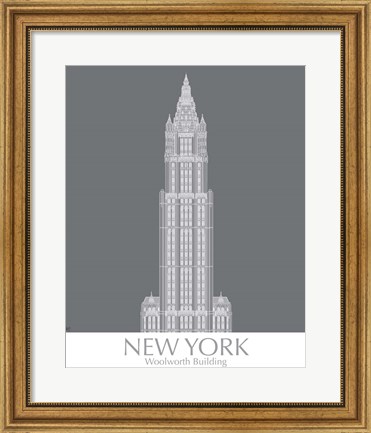 Framed New York Woolworth Building Monochrome Print