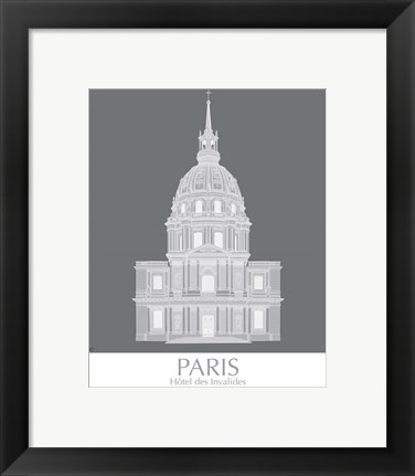 Framed Paris Les Invalides Monochrome Print