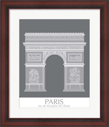 Framed Paris Arc De Triomph Monochrome Print