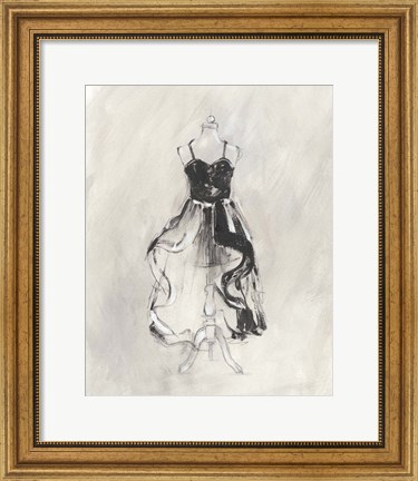 Framed Black Evening Gown II Print