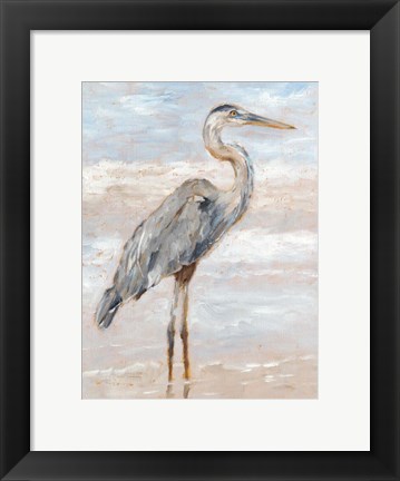 Framed Beach Heron I Print